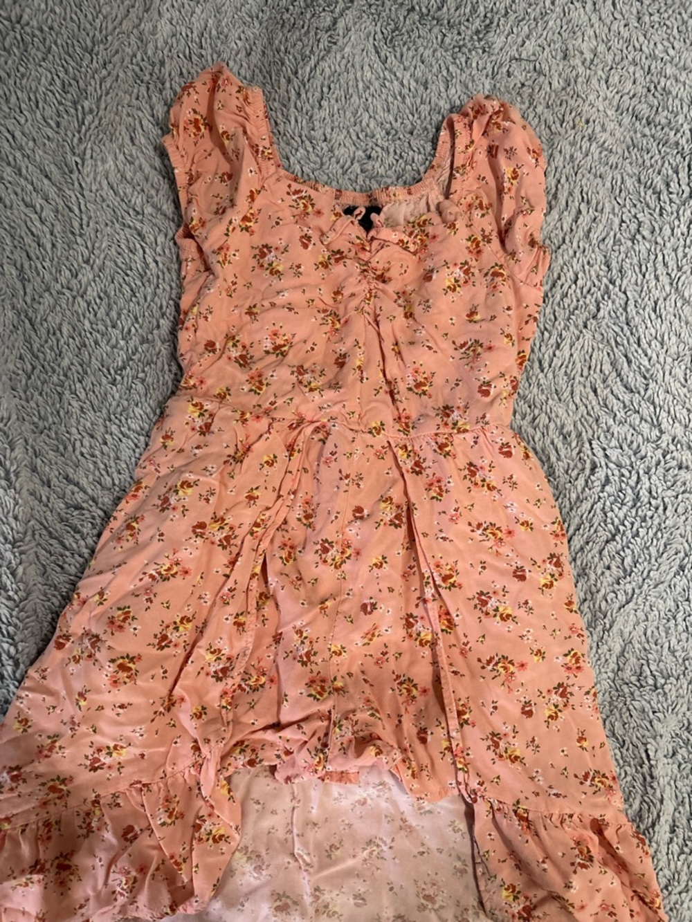 Art Class Girls Pink Floral High-Low Romper S (6/7) kids